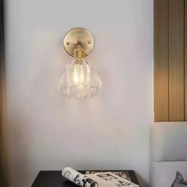 Vintage Tulpenförmige Glas-Wandlampe