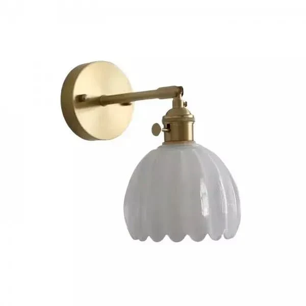 Vintage Tulpenförmige Glas-Wandlampe