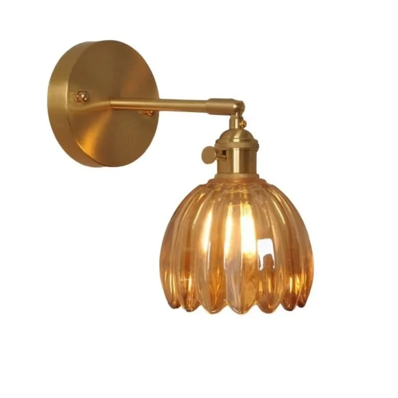 Vintage Tulpenförmige Glas-Wandlampe