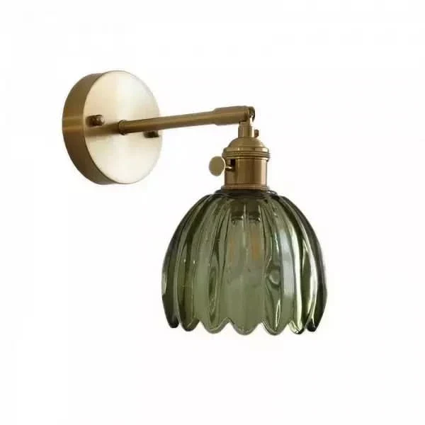 Vintage Tulpenförmige Glas-Wandlampe