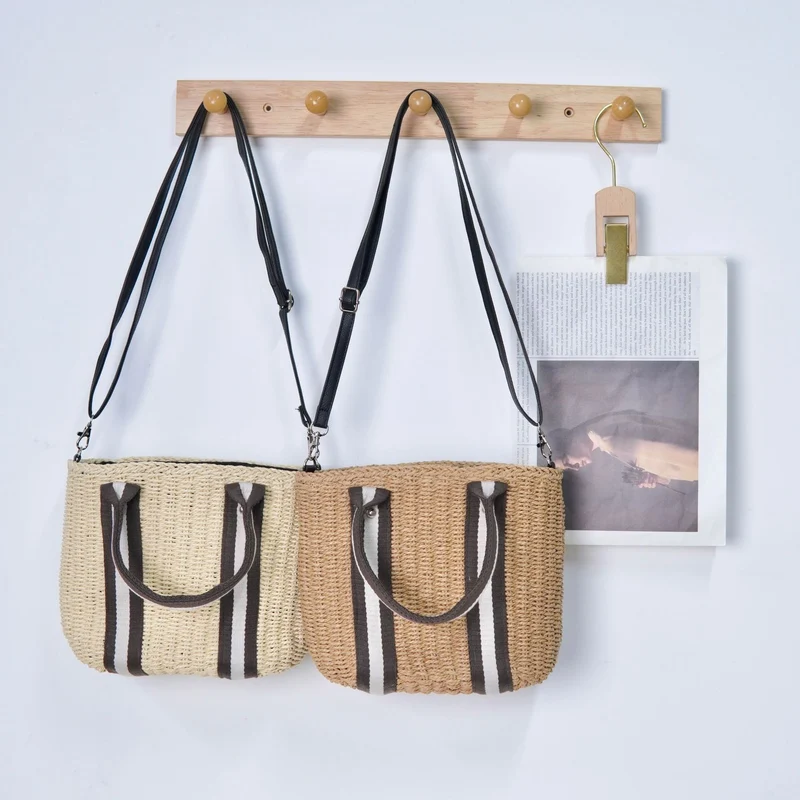 Handgemachte geflochtene Schultertasche mit abnehmbaren Riemen Skanto