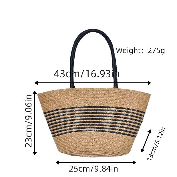Strandtasche mit elegantem Streifenmuster und robusten Griffen Skanto