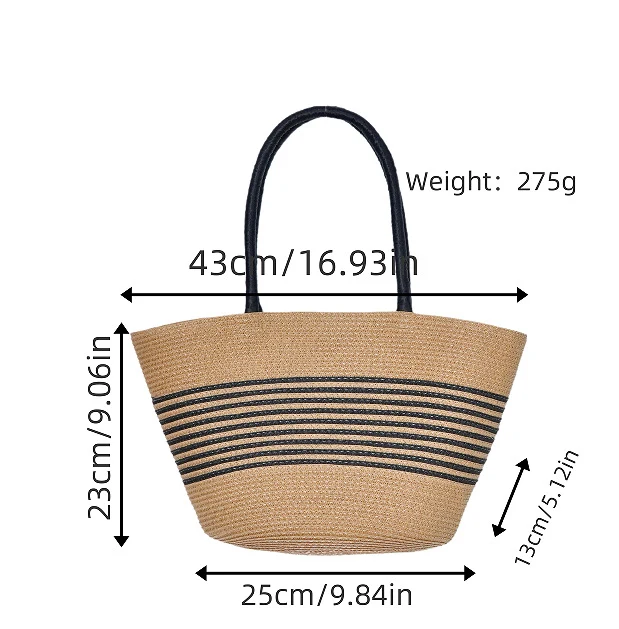 Strandtasche mit elegantem Streifenmuster und robusten Griffen Skanto