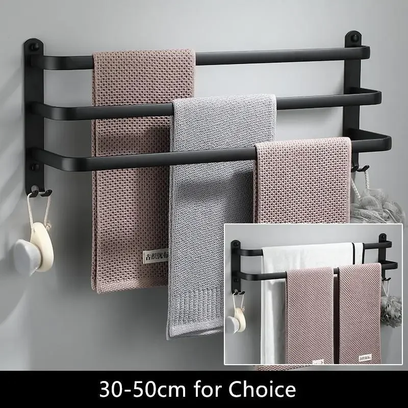 Skanto Handtuchhalter – Schwarzes Aluminium | Schraubmontage Skanto