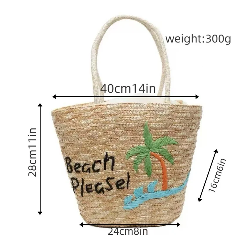 Sommerliche Korbtasche mit kreativem Strandmotiv Skanto