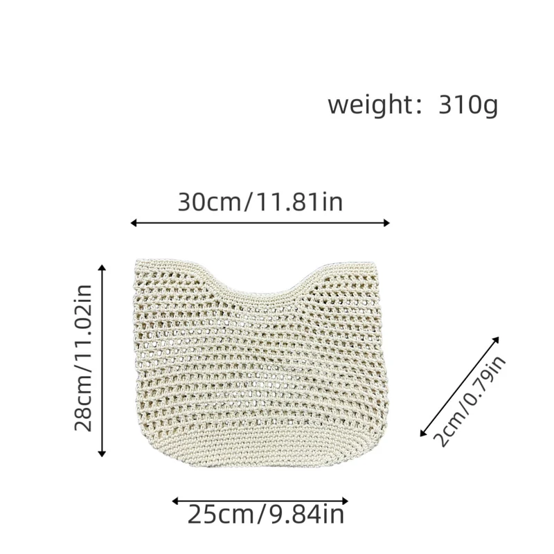 Mesh-Tasche mit robusten Ledergriffen Skanto