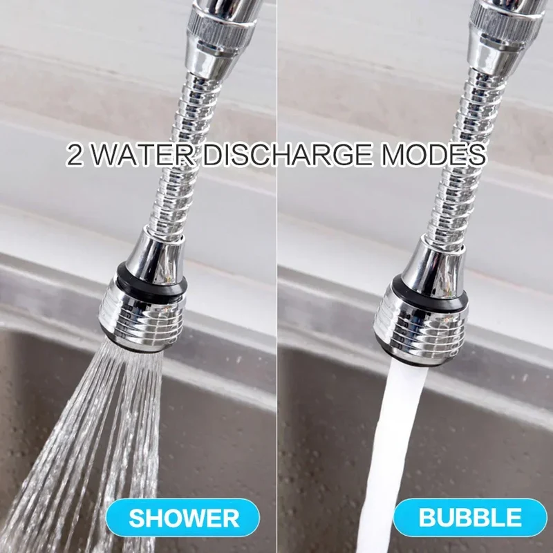 AquaFlex Steel – Edelstahl Wasserhahnverlängerung mit 360° Rotation und Wassersparfunktion Skanto