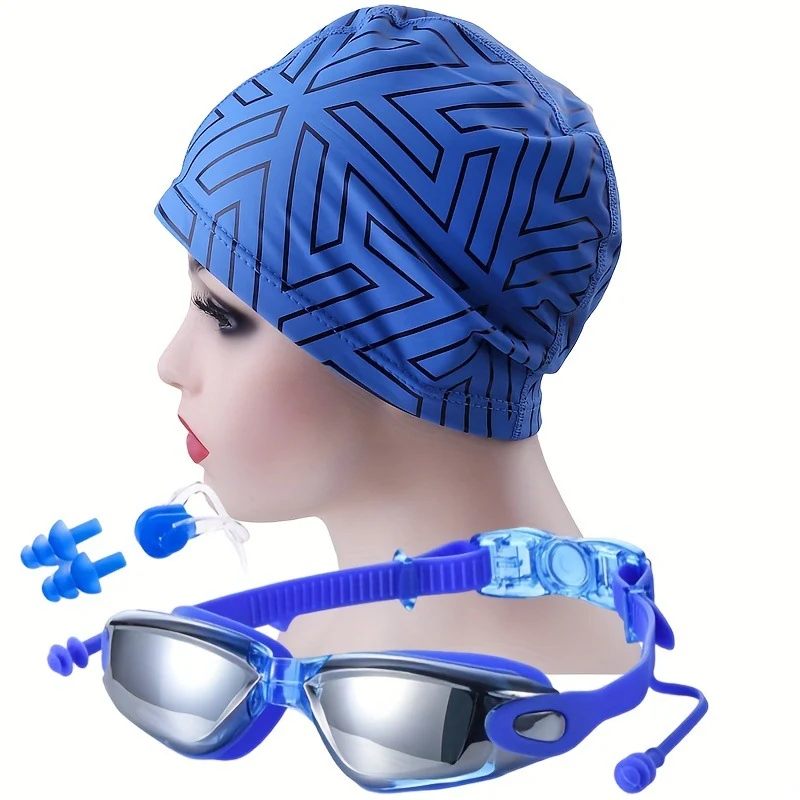 Schwimmset mit ergonomischer Schwimmbrille und stylischer Badekappe Skanto