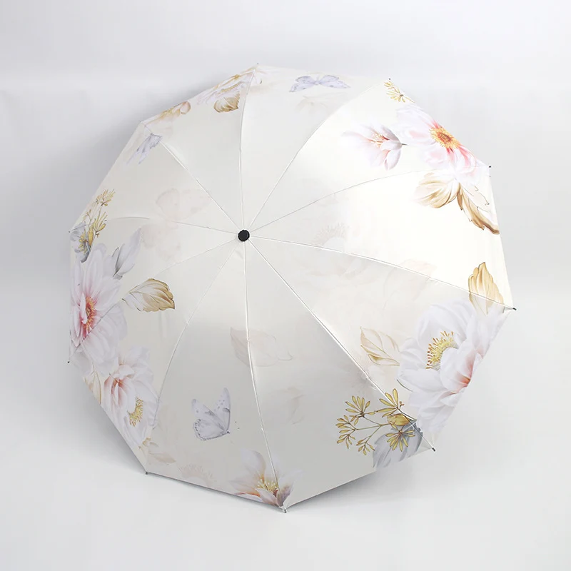Damen Regenschirm mit Blumenmuster und UV-Schutz Skanto