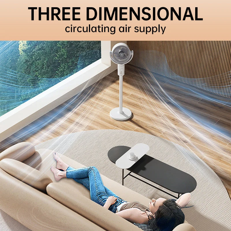 Skanto Motor Standventilator, 20dB sehr leiser Ventilator, 30m Wurfweite, 2465m³/h Luftvolumen, Ventilator mit Fernbedienung und Kühlung | Skanto