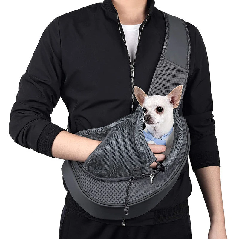 Skanto | Haustiertragetasche mit verstellbarem Schultergurt und Handytasche, für Hunde und Katzen