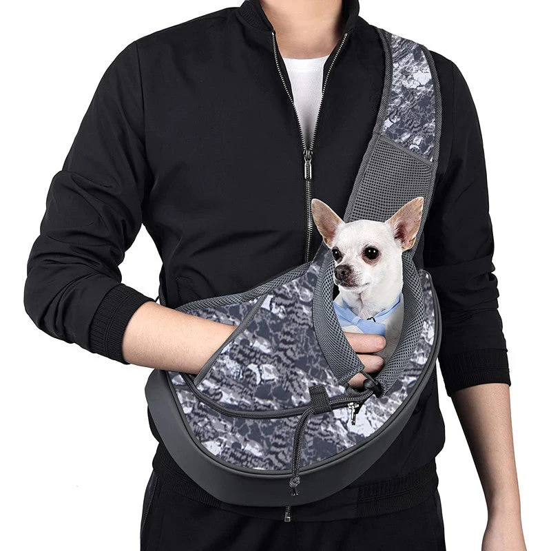 Skanto | Haustiertragetasche mit verstellbarem Schultergurt und Handytasche, für Hunde und Katzen