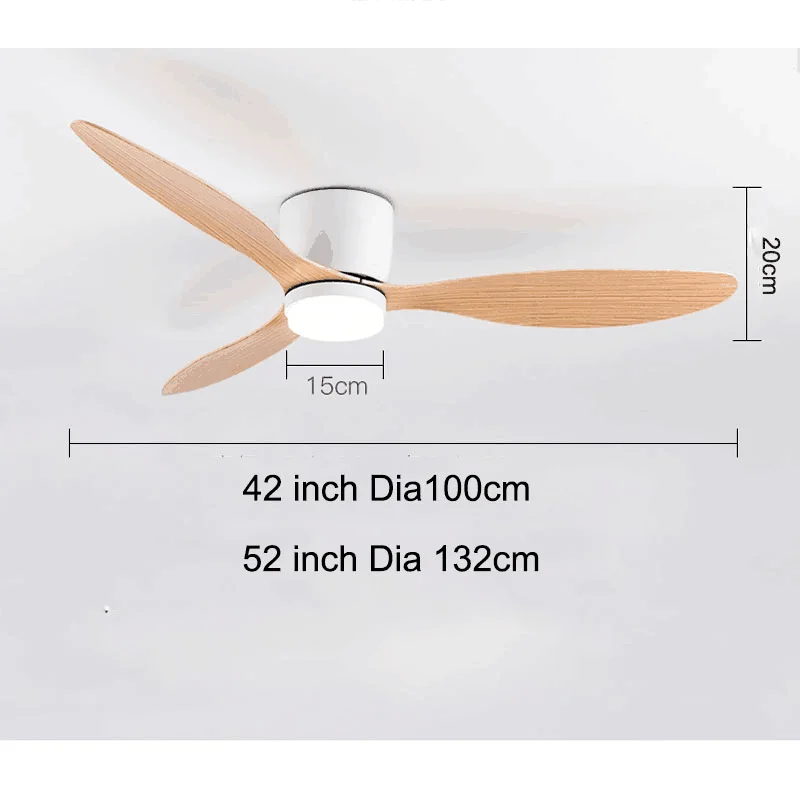 42/52 Zoll Deckenventilatoren mit LED-Licht – 3 Farben, 6 Geschwindigkeiten DC-Motor, Fernbedienung, flache dekorative Ventilatoren mit Beleuchtung | Skanto