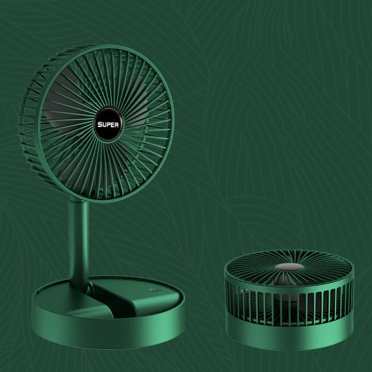 Skanto Tragbarer Klappventilator Ausziehbarer Standventilator, Stil: Wiederaufladbar (Grün) | Skanto