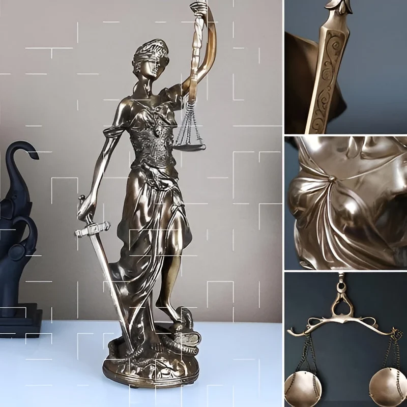 Statue der Justitia – Eine elegante dekorative Skulptur der Justitia