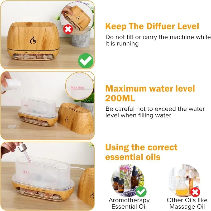 Woyuosn 3-in-1 Himalaya-Salzstein-Aroma-Diffusor-Schale