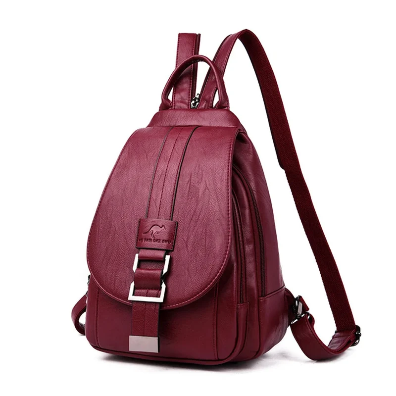 Damen-Lederrucksack mit Anti-Diebstahl-Fach und kompaktem Design | Skanto