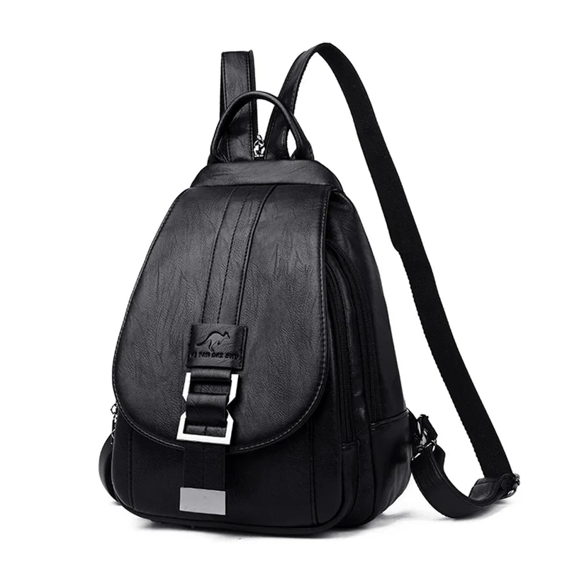 Damen-Lederrucksack mit Anti-Diebstahl-Fach und kompaktem Design | Skanto