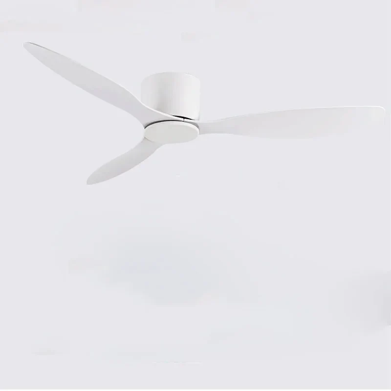 42-52 Zoll Deckenventilatoren mit DC-Motor – Fernbedienung, flache Kühlventilatoren, ohne Licht, Optionen in Weiß, Holz & Schwarz | Skanto