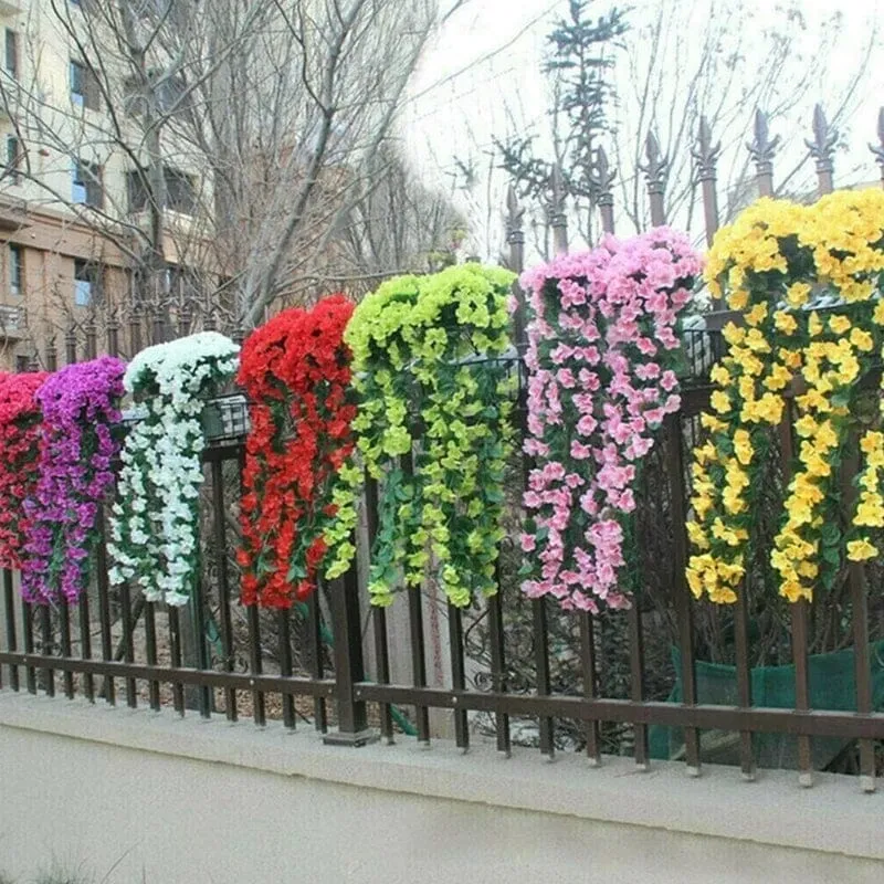 Lebhafter künstlicher hängender Orchideenstrauß | Skanto