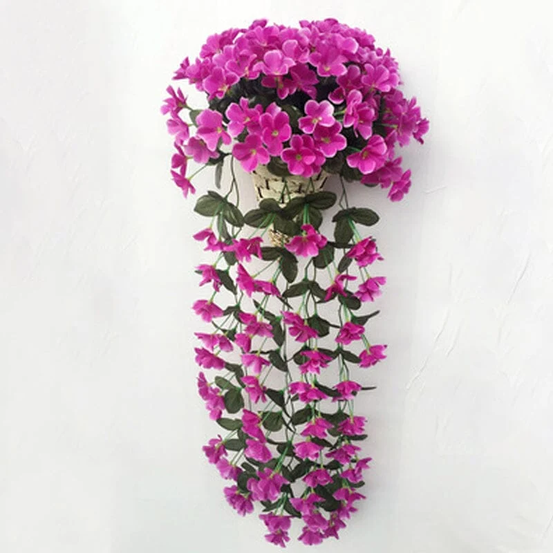 Lebhafter künstlicher hängender Orchideenstrauß | Skanto