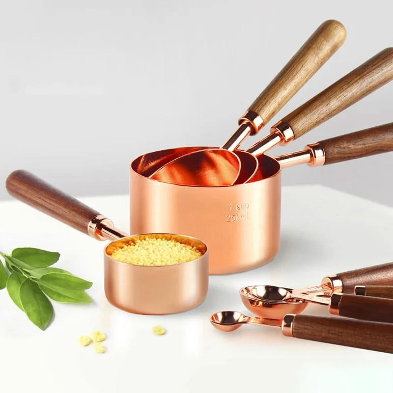 Norvo | Premium Messlöffel-Set aus Edelstahl mit Kupferbeschichtung