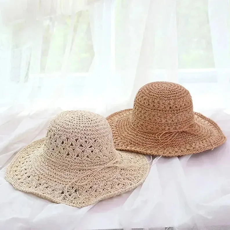 Damen Sonnenhut – Leichter Retro Strohhut für den Strand | Ideal für Sommer und Urlaub