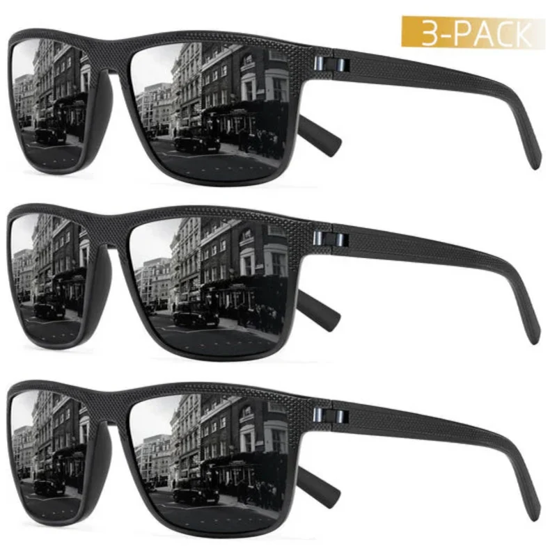 ZichtZeker 3-teiliges polarisiertes Sonnenbrillen-Set – UV400 Schutz & Komfort
