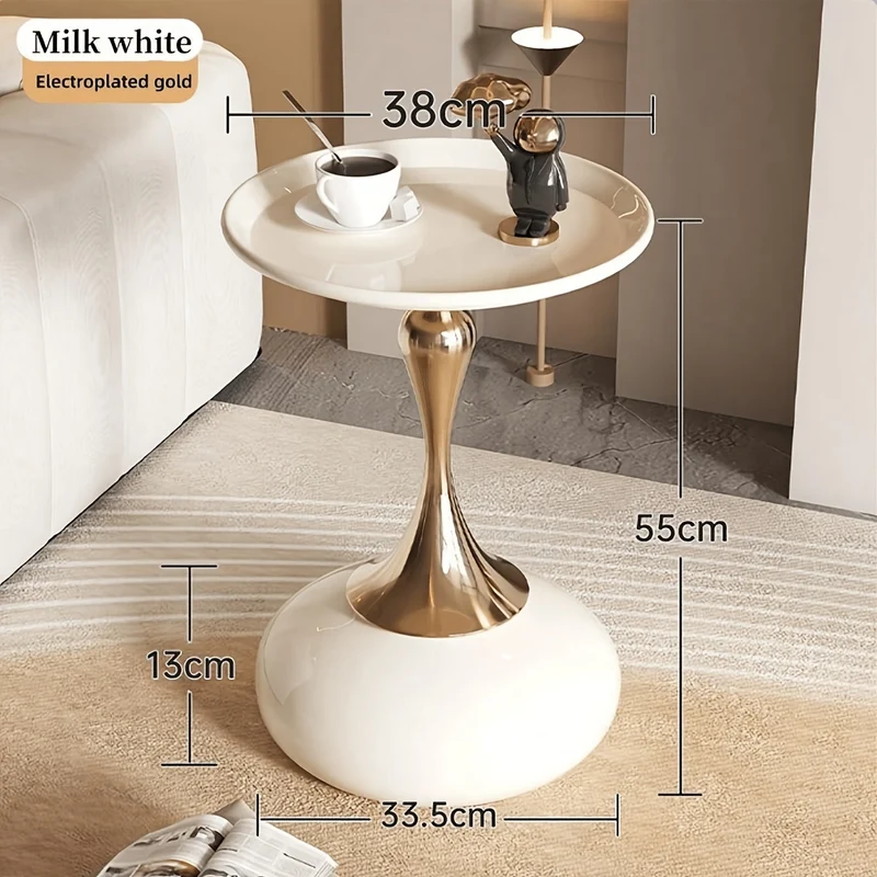 Moderner Beistelltisch mit Keramikfuß und Metallbeinen – 55 cm hoch | Skanto