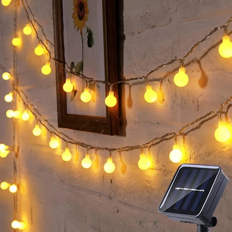 Skanto | Skanto Solar-Outdoor-Beleuchtung LED-Streifenlicht – Wasserdichte Gartenbeleuchtung zur Dekoration, 10 Meter Warmweiß