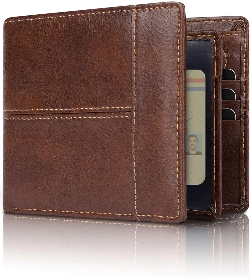 Leder-Portemonnaie Herren – flach gefaltet mit RFID-Schutz für jeden Tag