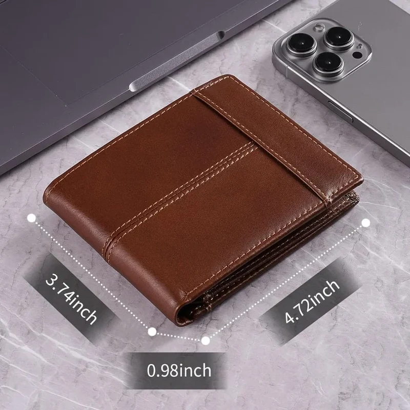 Leder-Portemonnaie Herren – flach gefaltet mit RFID-Schutz für jeden Tag