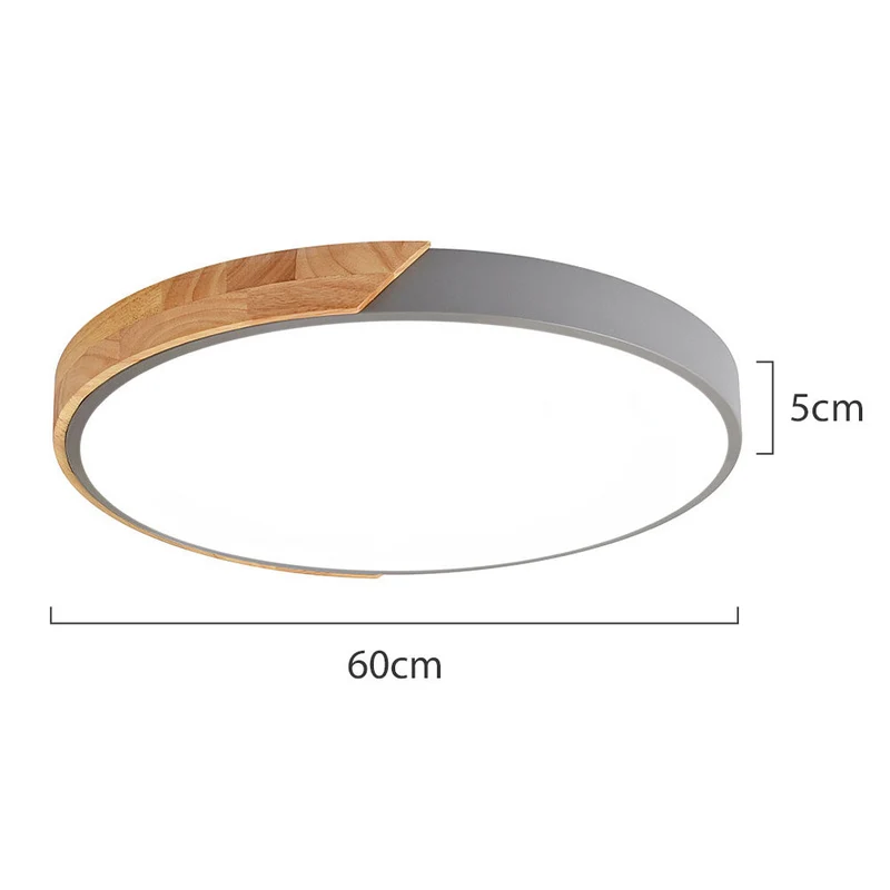 Minimalistische runde LED-Deckenleuchte mit Holzdekor – Modernes Design, dimmbar | Skanto