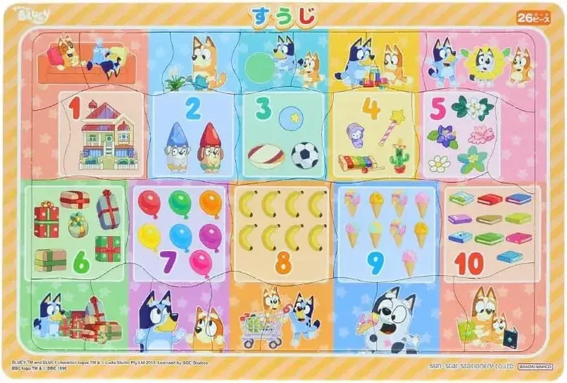 Sun-Star Stationery Bluey B4 Puzzle Educational Toy Number Play
