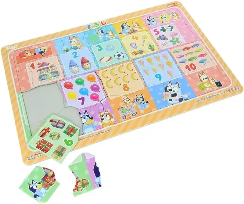 Sun-Star Stationery Bluey B4 Puzzle Educational Toy Number Play
