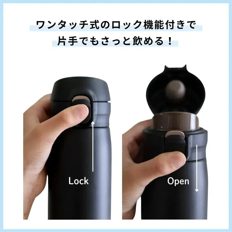 Tiger One-Push Dryer Safe Black Stainless Steel Bottle 600 ml