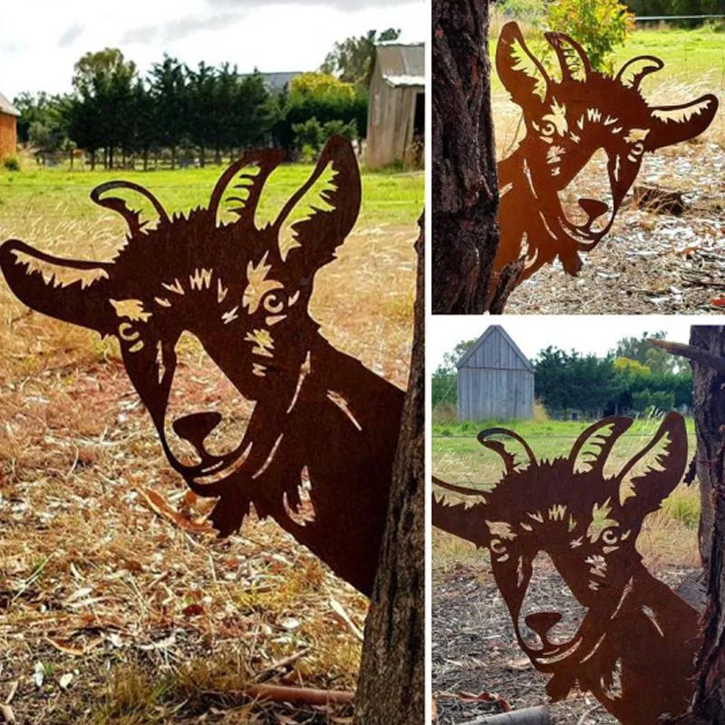 Skanto | Outdoor Garten Bauernhof Spähende Ziege Metallkunst Innendekoration