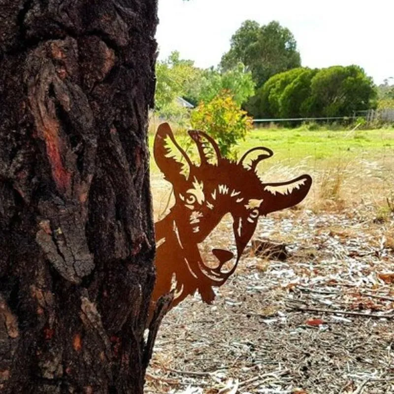 Skanto | Outdoor Garten Bauernhof Spähende Ziege Metallkunst Innendekoration