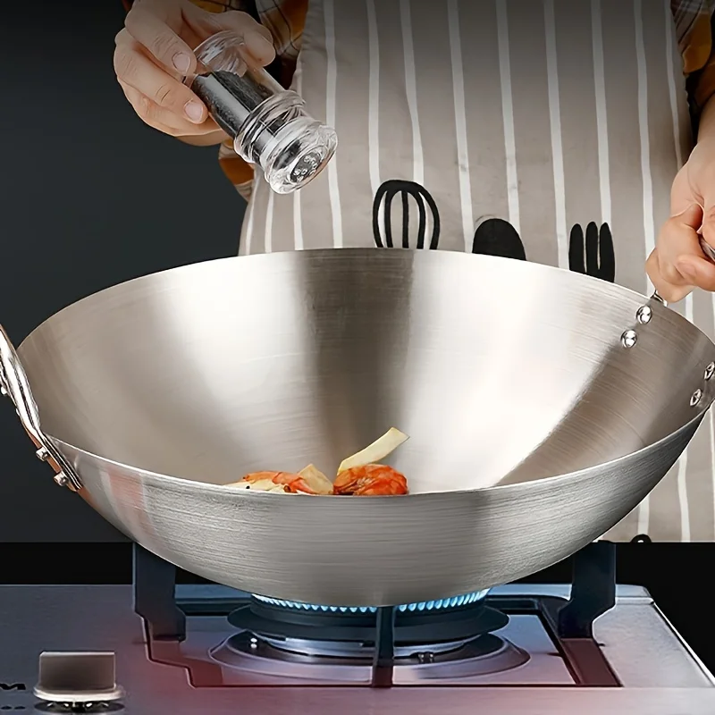 ChefMaster – Großer Edelstahl-Wok mit Doppelgriff Skanto