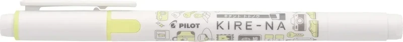 Pilot Kire-Na Fluorescent Highlighter Pen, Yellow Twin-Tip Marker