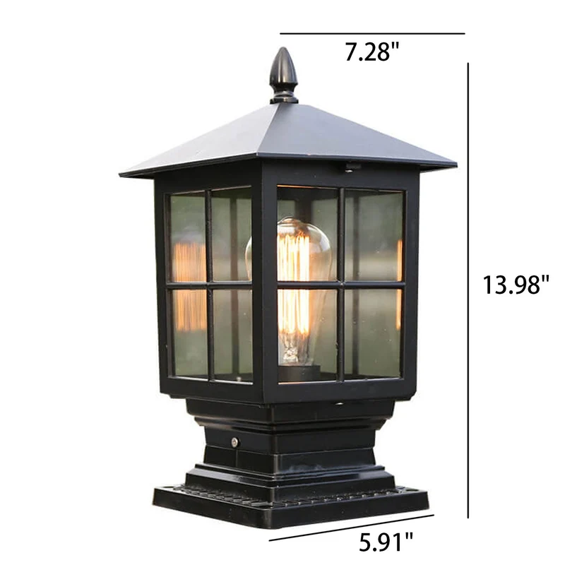 Europäische Outdoor-Säulenleuchte, wasserdicht, rostfrei, Terrassenlampe mit einer Lichtquelle
