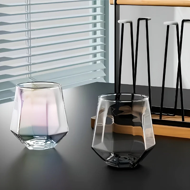 Glasbecher im transparenten Design, 4er-Set – Stilvolles und dekoratives Design | 300 ml Glasbecher für Wasser, Saft und Tee | Skanto