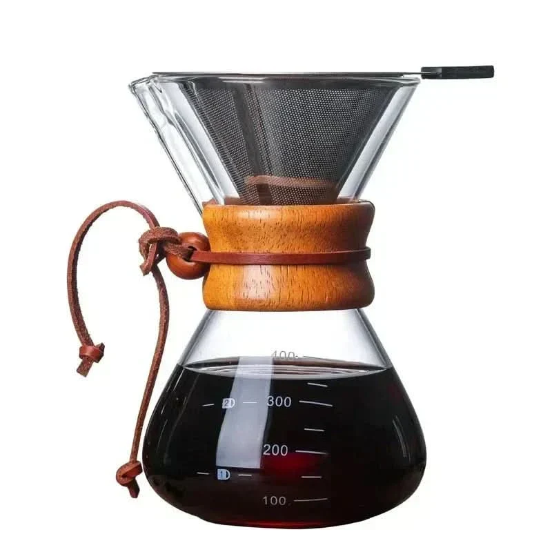 Chemex Kaffeekaraffe mit Hario V60 Filterhalter-Set – Präzises Brühen mit Stil