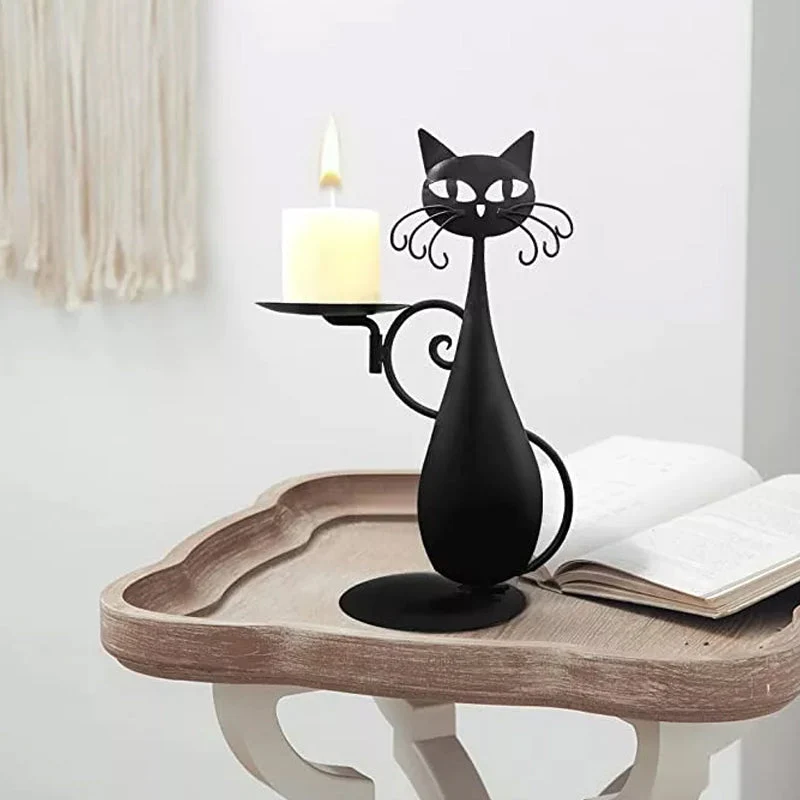Kerzenhalter Schwarze Katze | Skanto