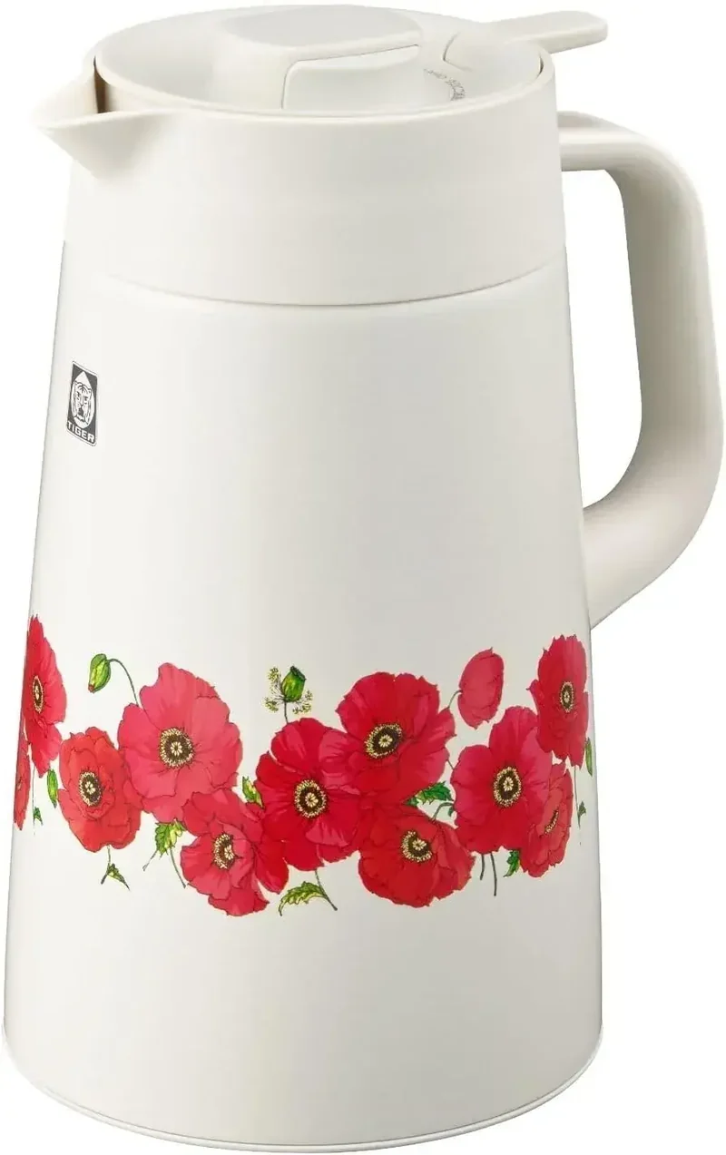 Tiger Stainless Steel Thermal Carafe 1.2L Hot & Cold Poppy Print