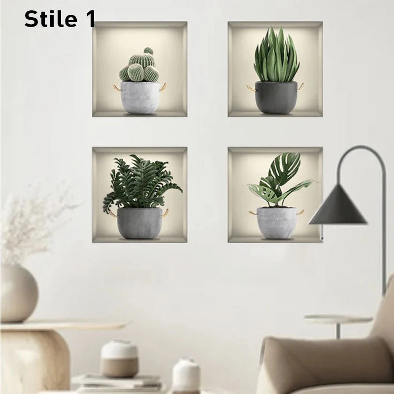 Skanto | Selbstklebende 3D-Pflanzen-Wandsticker
