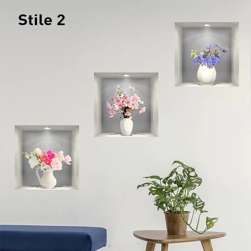 Skanto | Selbstklebende 3D-Pflanzen-Wandsticker