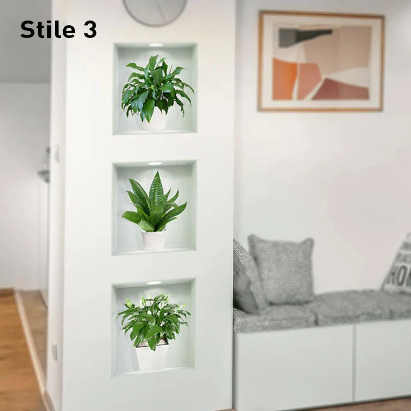Skanto | Selbstklebende 3D-Pflanzen-Wandsticker