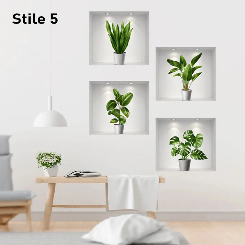 Skanto | Selbstklebende 3D-Pflanzen-Wandsticker
