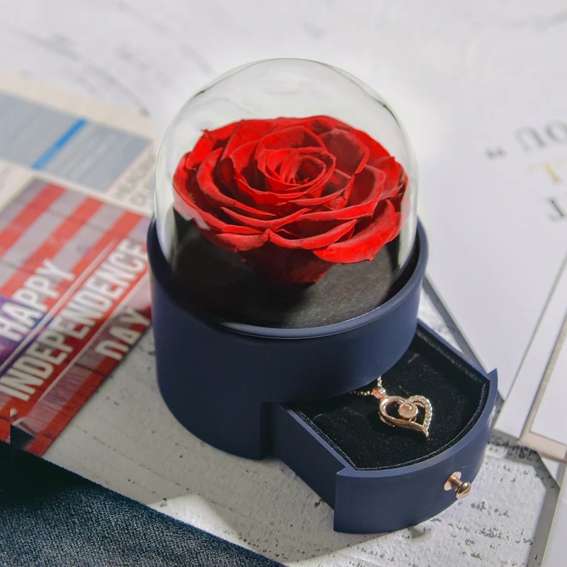 Skanto | Natürliche Ewige Rose Halsketten-Schmuckschatulle